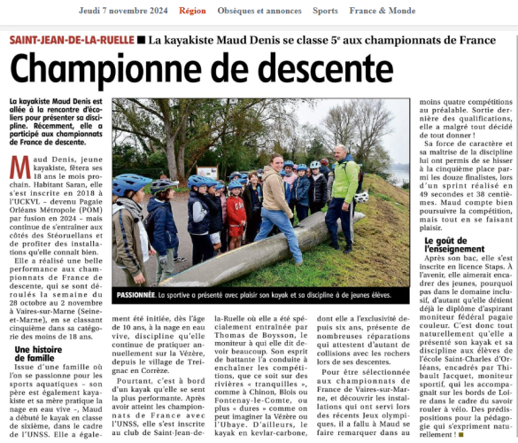 Maud DENIS - Championne de Descente